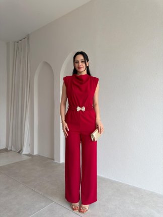 MORRİS Kemerli Tulum 4207 - Kırmızı 