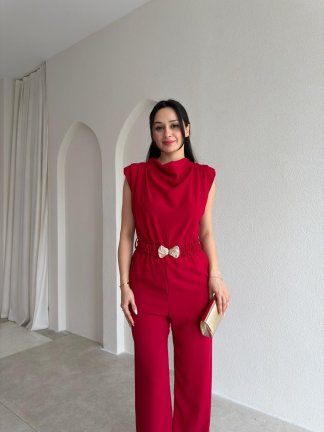 MORRİS Kemerli Tulum 4207 - Kırmızı - 3
