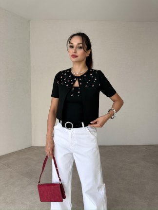 MORRİSON Crop-Hırka Takım 4396 - Siyah - 2