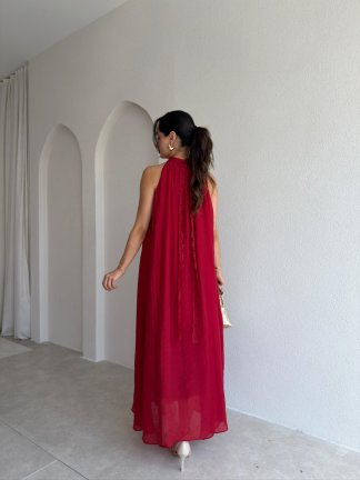 MOVE Maxi Elbise 0066 - Kırmızı - 4