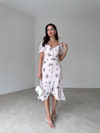 MOVETTA Midi Elbise 7878 - Pudra - 2