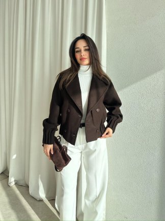 MOYA Kısa Kaşe Ceket 1659 - Acı Kahve - 5