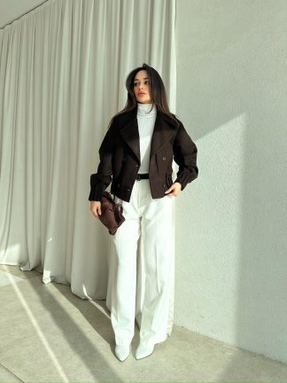 MOYA Kısa Kaşe Ceket 1659 - Acı Kahve - 3