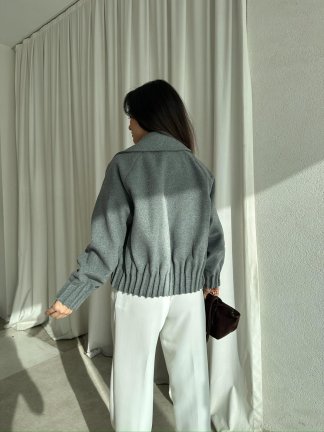 MOYA Kısa Kaşe Ceket 1659 - Gri - 4