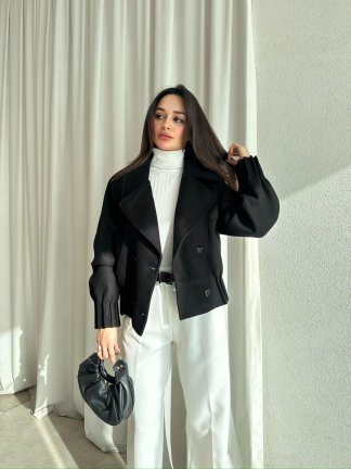 MOYA Kısa Kaşe Ceket 1659 - Siyah - 2