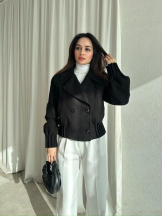 MOYA Kısa Kaşe Ceket 1659 - Siyah - 5