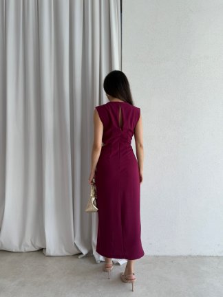 MURPHY Midi Elbise 5753 - Mürdüm - 5