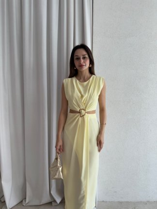 MURPHY Midi Elbise 5753 - Sarı - 3