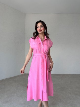 MURWAY Midi Elbise 2150 - Pembe - 1