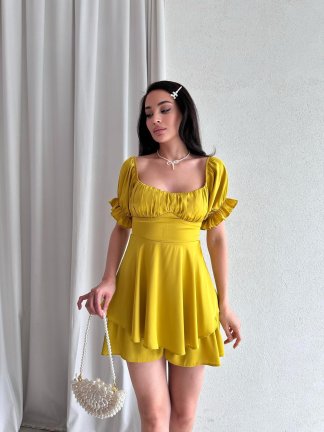 NAGEL Mini Elbise 5772 - Sarı - 1