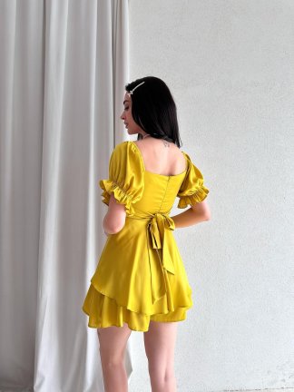 NAGEL Mini Elbise 5772 - Sarı - 3