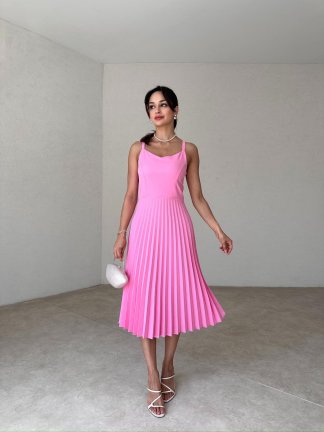 NALLY Midi Elbise 2161 - Pembe - 2