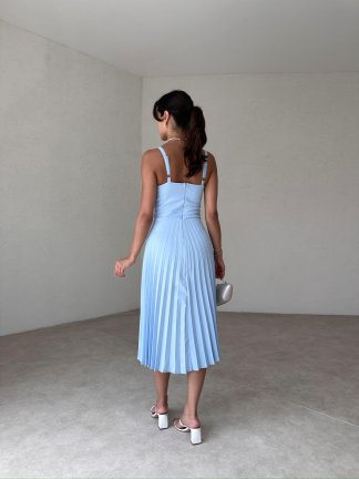 NALLY Midi Elbise 2161 - Mavi - 3