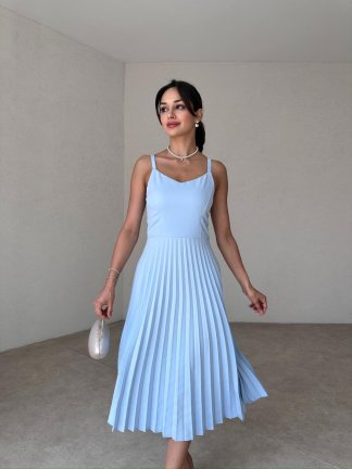 NALLY Midi Elbise 2161 - Mavi 