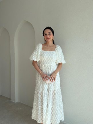 NAPOLİ Midi Elbise 8792 - Beyaz - 1