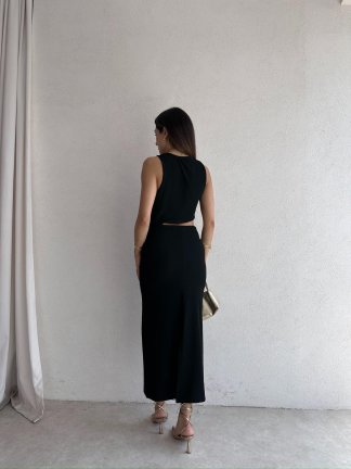 NATHANİ Maxi Elbise 6761 - Siyah - 3