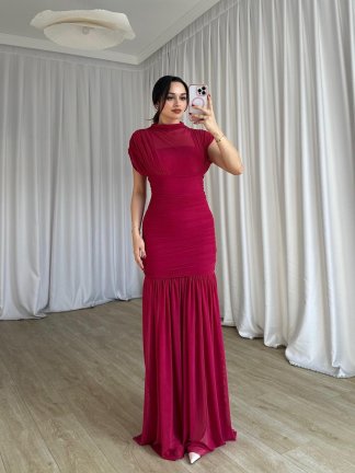 NELLİE Maxi Elbise 8476 - Kırmızı - 4