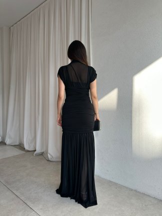 NELLİE Maxi Elbise 8476 - Siyah - 3