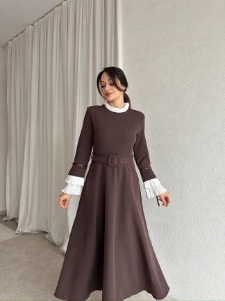 NEPAL Elbise 8359 - Acı Kahve - 3