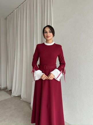 NEPAL Elbise 8359 - Bordo - 3