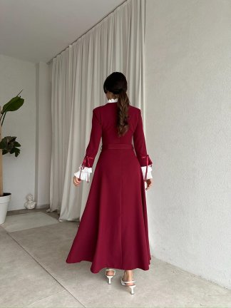 NEPAL Elbise 8359 - Bordo - 4
