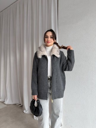 NERO Triko Hırka 8336 - Gri - 1