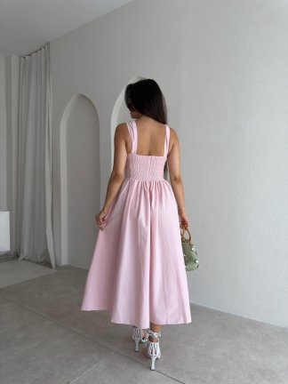 NESSA Midi Elbise 3779 - Pembe - 3