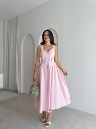 NESSA Midi Elbise 3779 - Pembe 