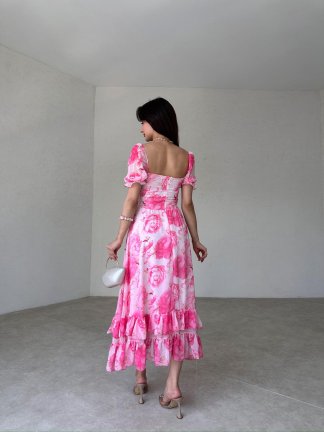 NESTROY Maxi Elbise 4388 - Pembe - 4