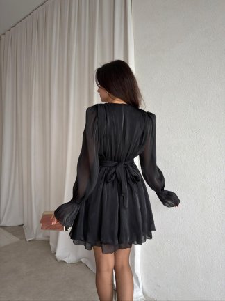 NEVER Mini Elbise 3648 - Siyah - 4