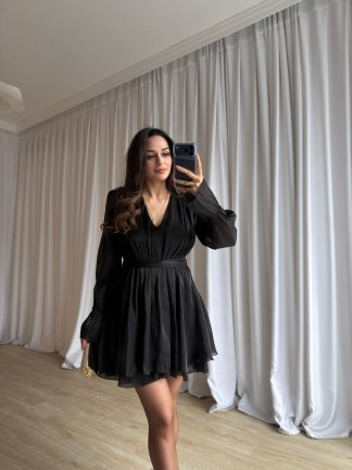 NEVER Mini Elbise 3648 - Siyah - 5