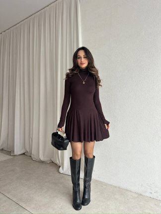 NİA Elbise 8233 - Acı Kahve - 2