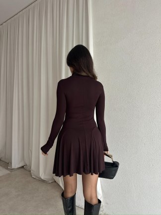 NİA Elbise 8233 - Acı Kahve - 4