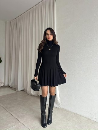 NİA Elbise 8233 - Siyah - 2