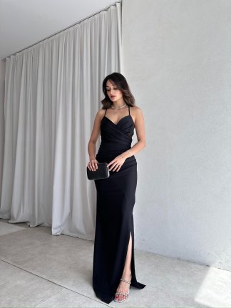 NİGHT Maxi Elbise 8583 - Siyah - 1
