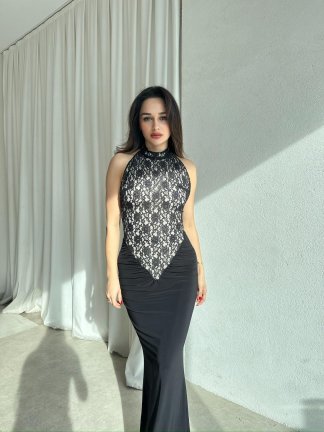 NİNA Elbise 8702 - Siyah - 1