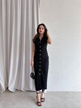 NİXİE Midi Elbise 8659 - Siyah - 3