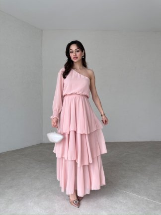 NOAM Maxi Elbise 8046 - Pudra - 2