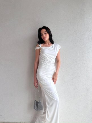 NOBBY Maxi Elbise 5053 - Beyaz 