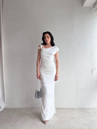 NOBBY Maxi Elbise 5053 - Beyaz - 2