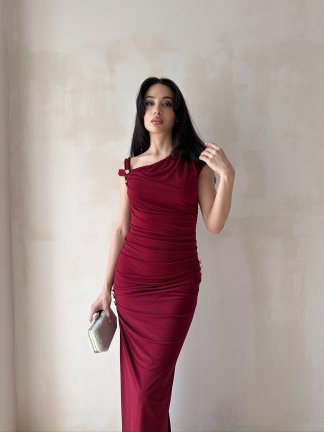 NOBBY Maxi Elbise 5053 - Bordo 