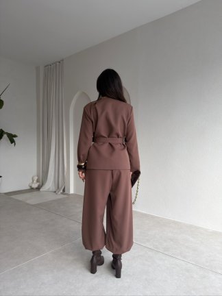 NOELLE Kuşaklı Takım 8403 - Kahverengi - 3