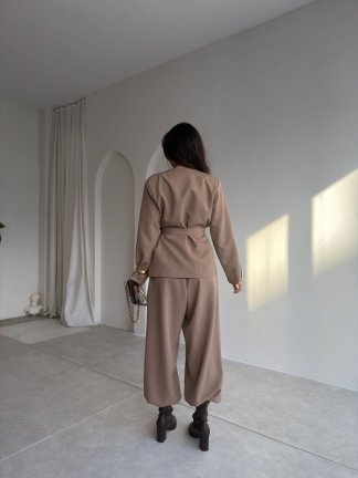 NOELLE Kuşaklı Takım 8403 - Vizon - 3