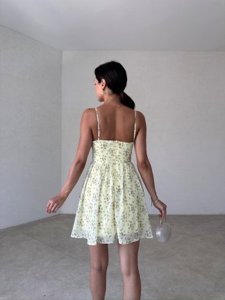 NOLES Mini Elbise 5861 - Sarı - 3