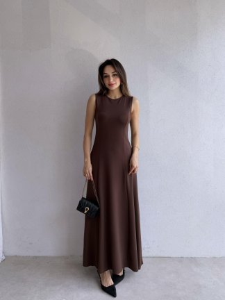 NOLLER Maxi Elbise 6748 - Acı kahve - 2