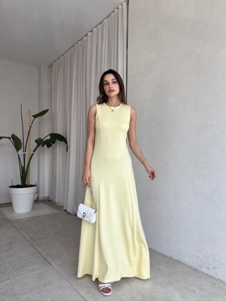 NOLLER Maxi Elbise 6748 - Sarı - 2