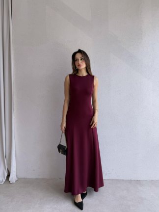 NOLLER Maxi Elbise 6748 - Mürdüm - 2