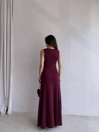 NOLLER Maxi Elbise 6748 - Mürdüm - 3