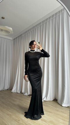 NOSSA Maxi Elbise 8719 - Siyah - 3