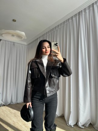 NOXİS Deri Ceket 8731 - Acı Kahve - 3